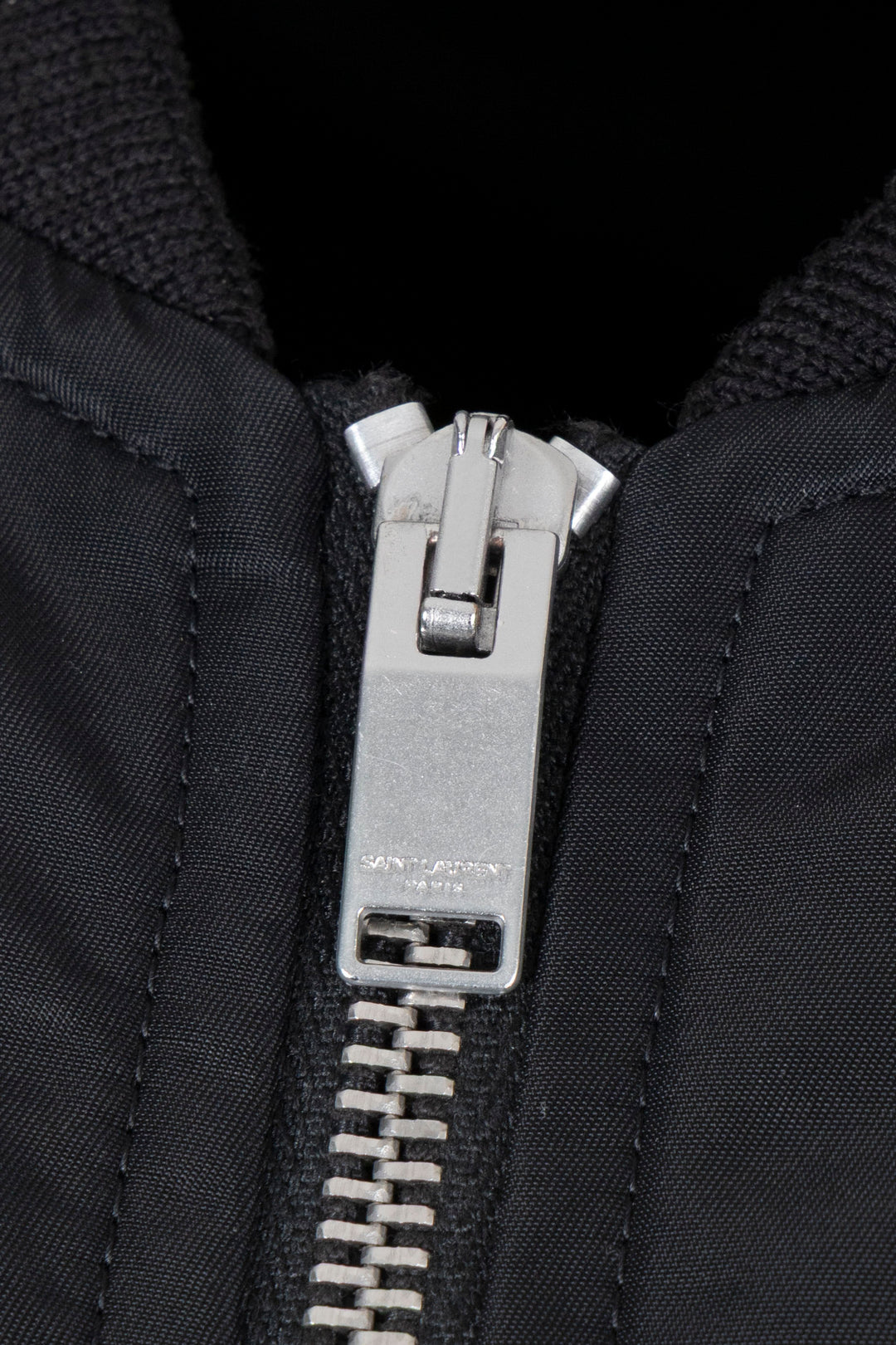 SAINT LAURENT 2015 Blouson bombardier zippé en nylon noir