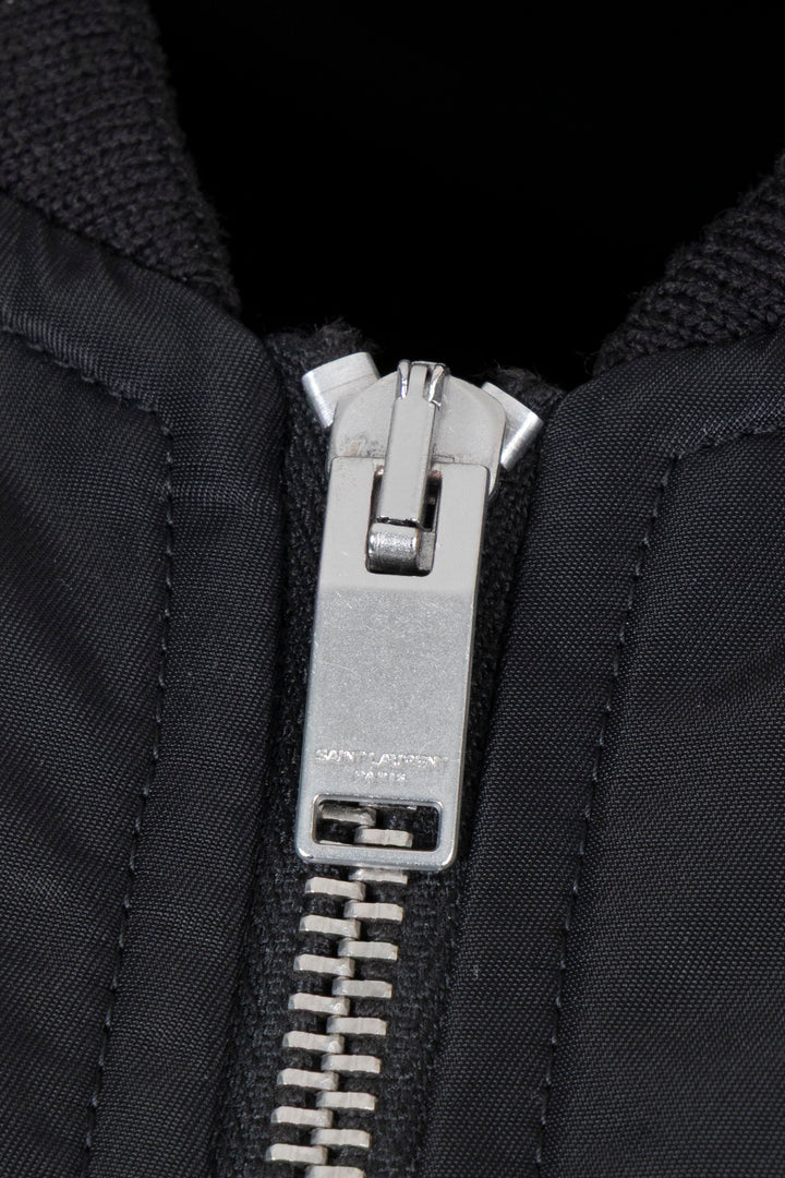 SAINT LAURENT 2015 Blouson bombardier zippé en nylon noir
