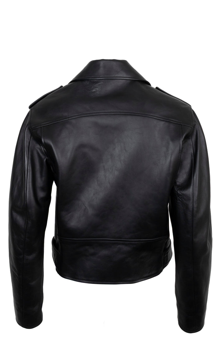 CHLOÉ Belted Biker Jacket Leather Black
