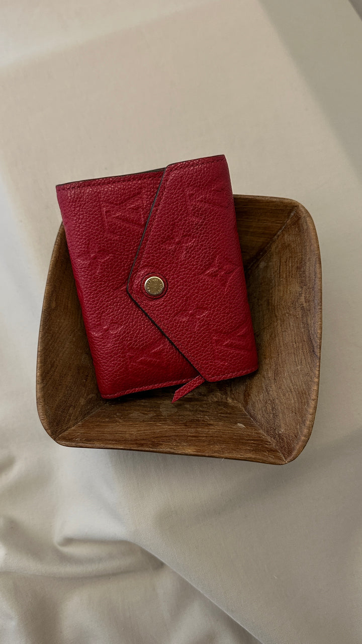 LOUIS VUITTON Victorine Compact Wallet Empreinte Red