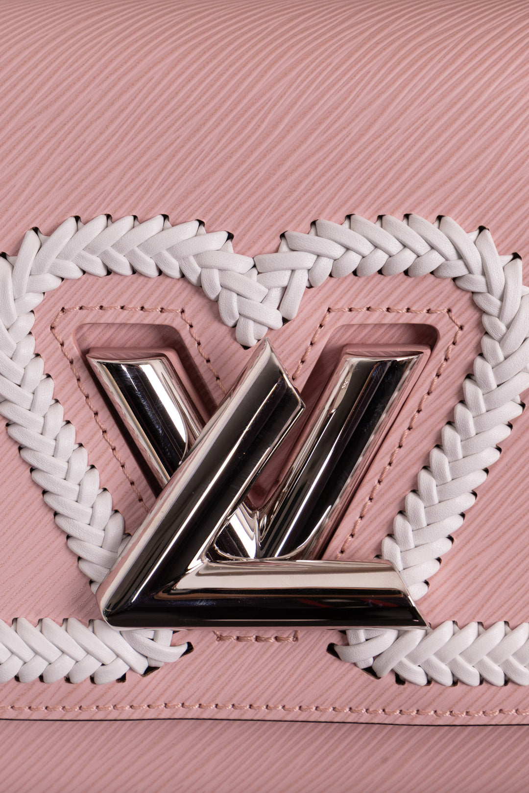 LOUIS VUITTON Twist MM Tressé Epi Rose Blanc