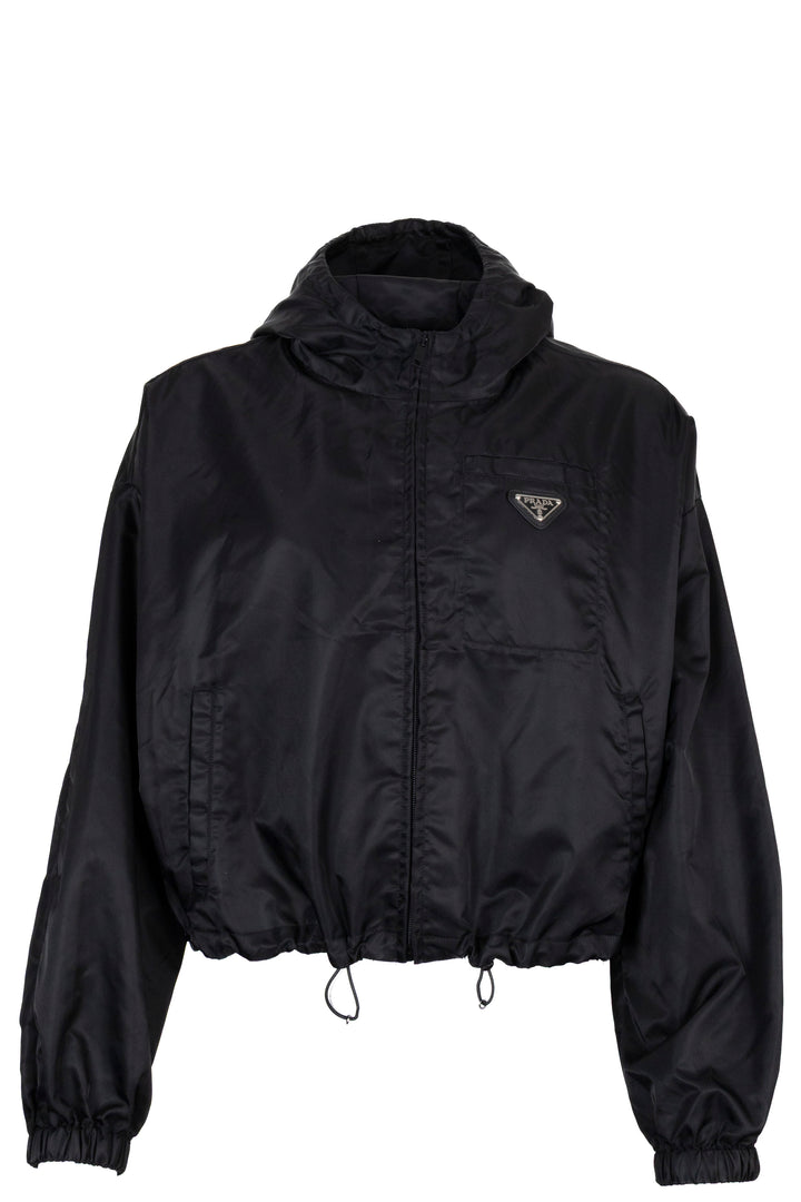PRADA 2023 Cropped Re-Nylon Jacket Black