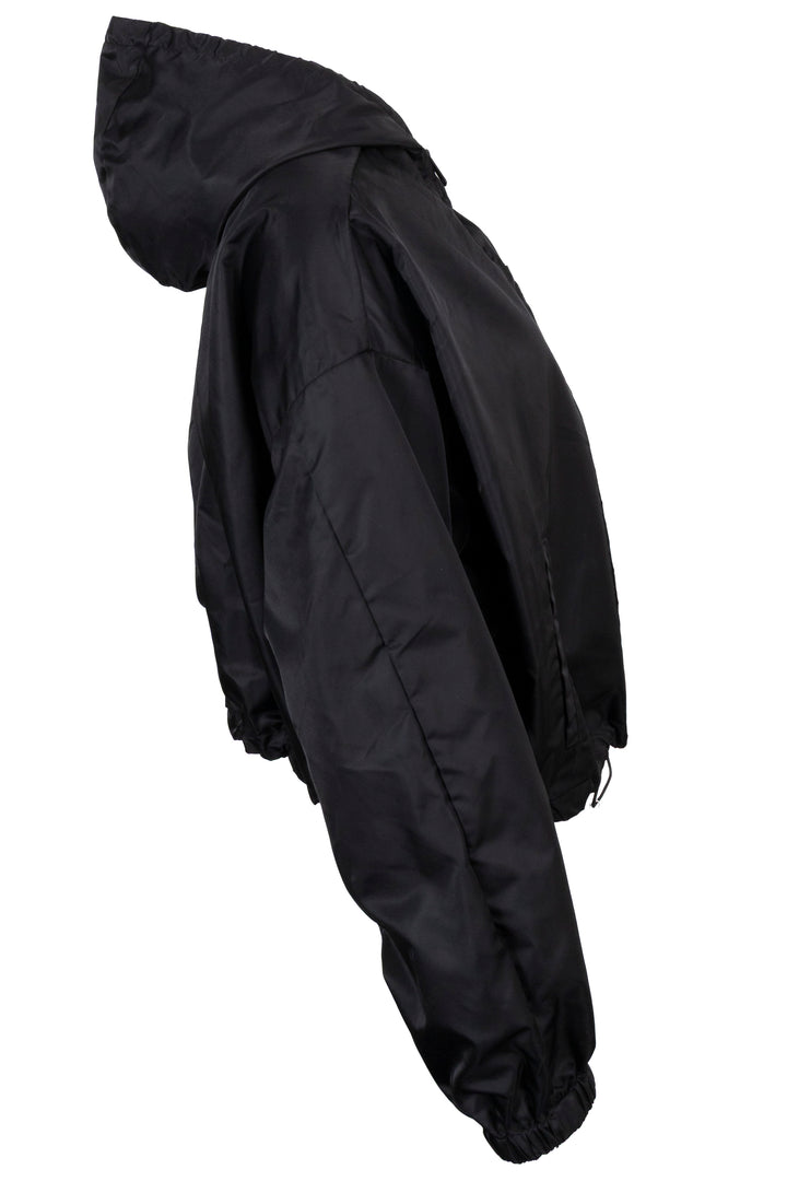 PRADA 2023 Cropped Re-Nylon Jacket Black