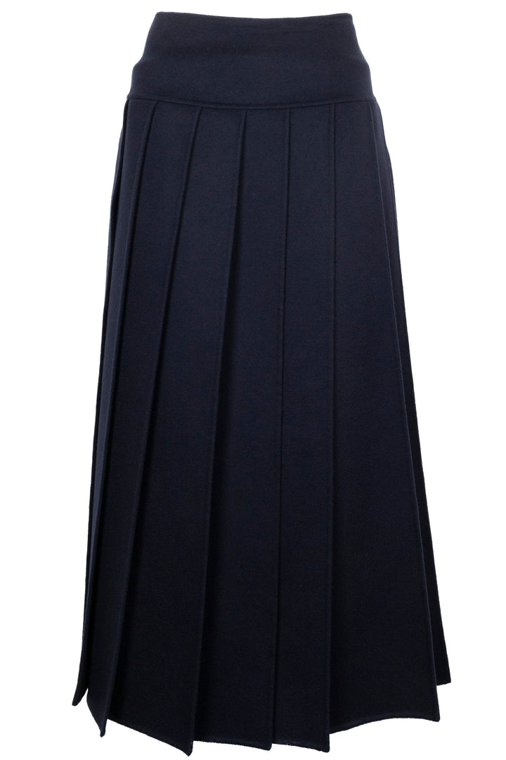 CHRISTIAN DIOR Pleated Skirt Cashmere Navy