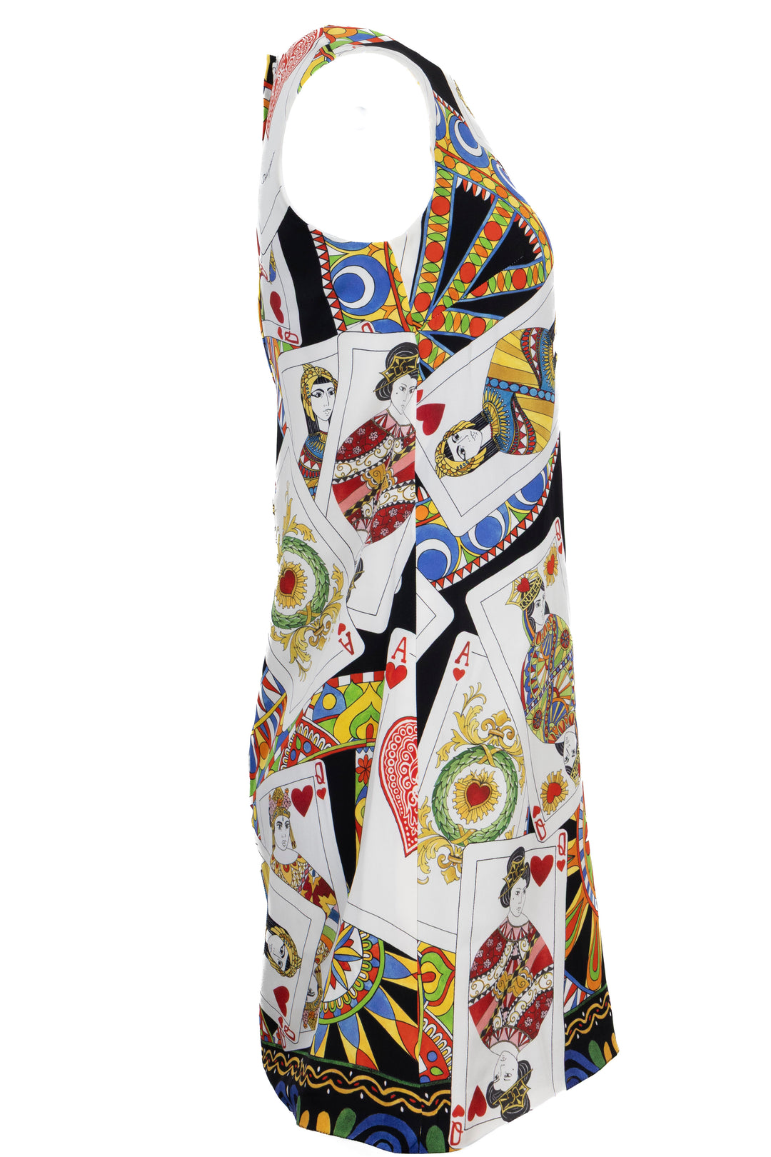 DOLCE&GABBANA Playing Cards Dress Silk Multicolor