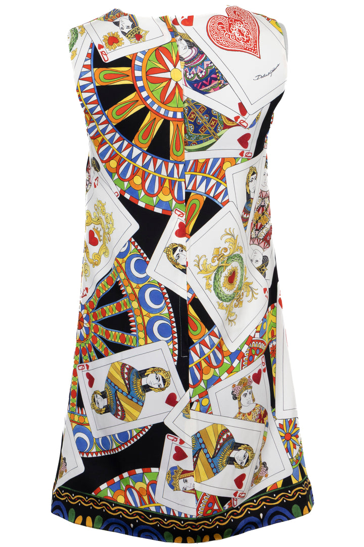 DOLCE&GABBANA Playing Cards Dress Silk Multicolor
