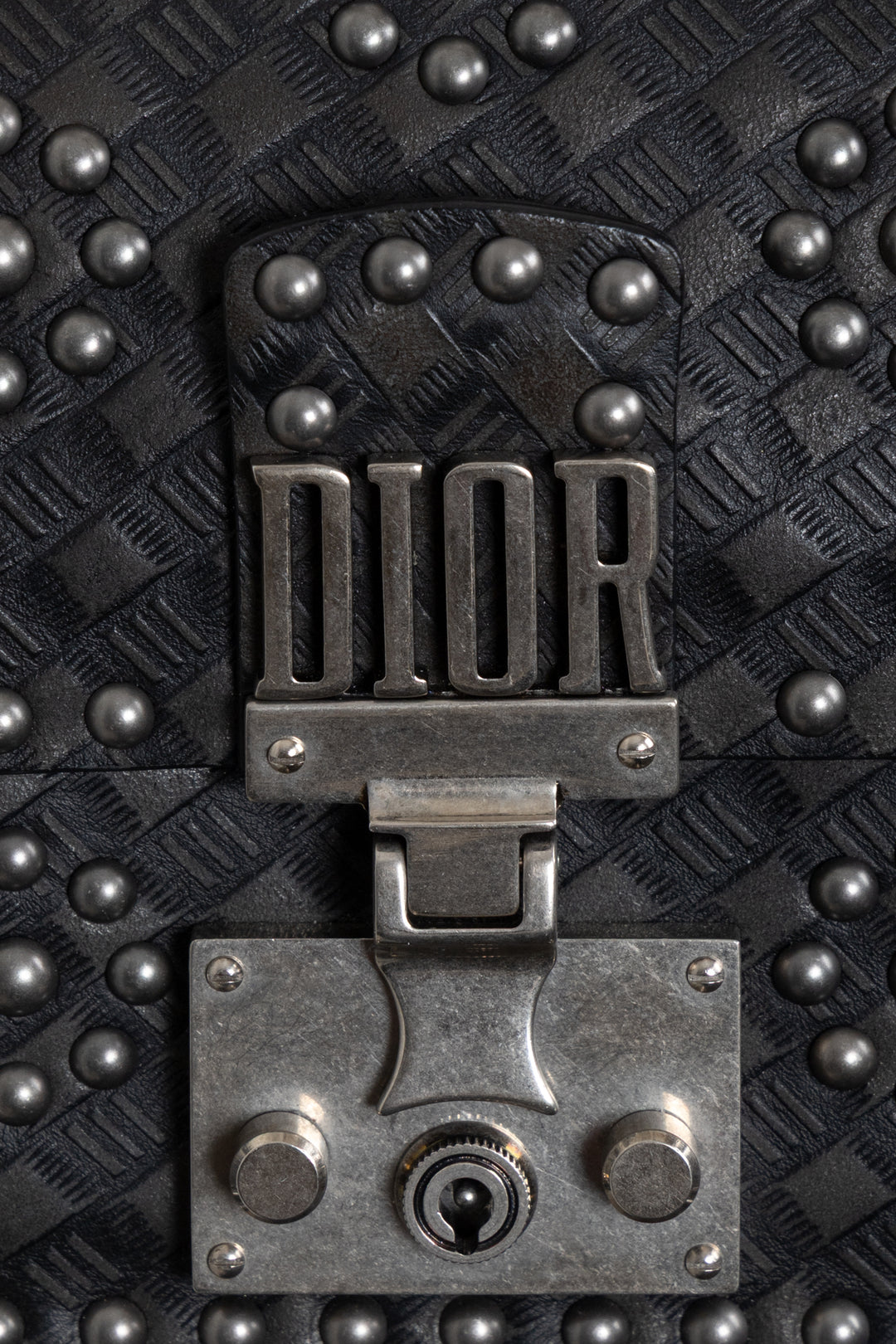 CHRISTIAN DIOR DiorAddict Studded Flap Bag Black