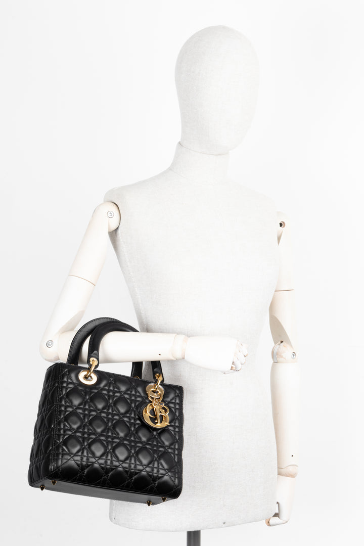 CHRISTIAN DIOR Medium Lady Dior Black