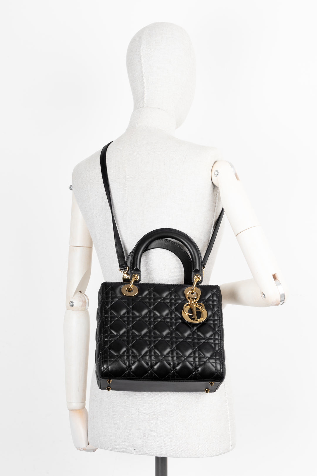 CHRISTIAN DIOR Medium Lady Dior Black