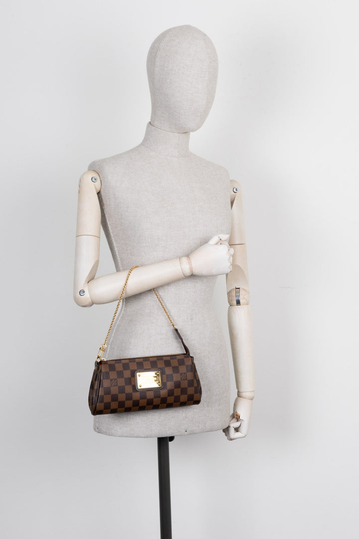 LOUIS VUITTON Eva Pochette Crossbody Bag Damier Ebene