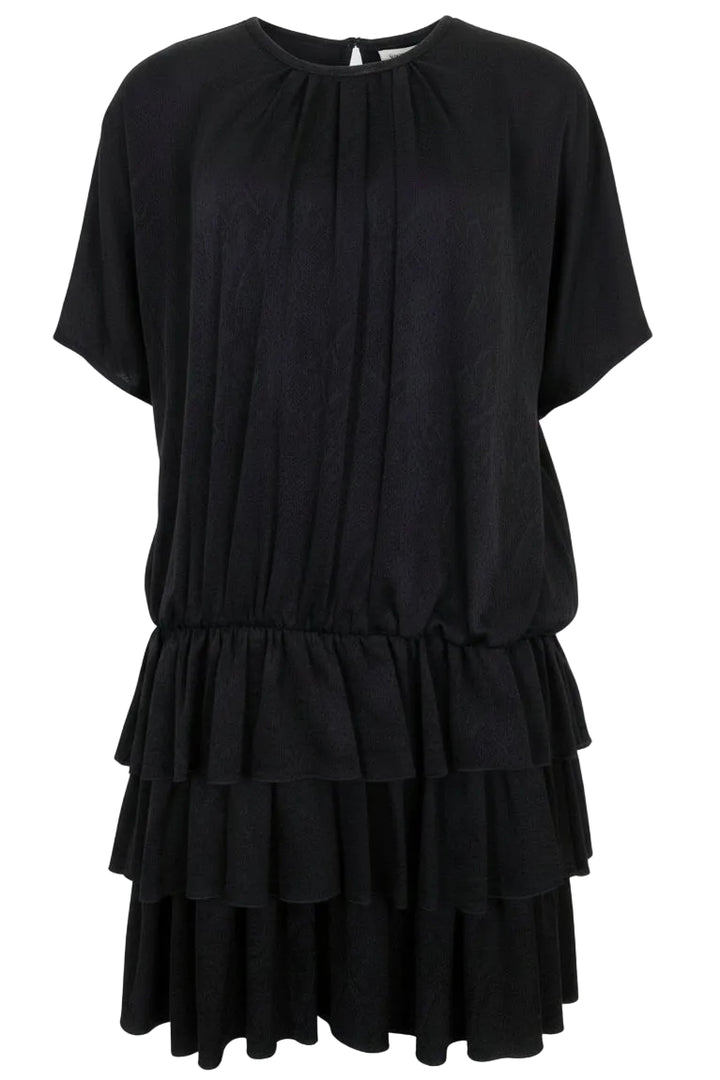 SAINT LAURENT Layered Dress Silk Black