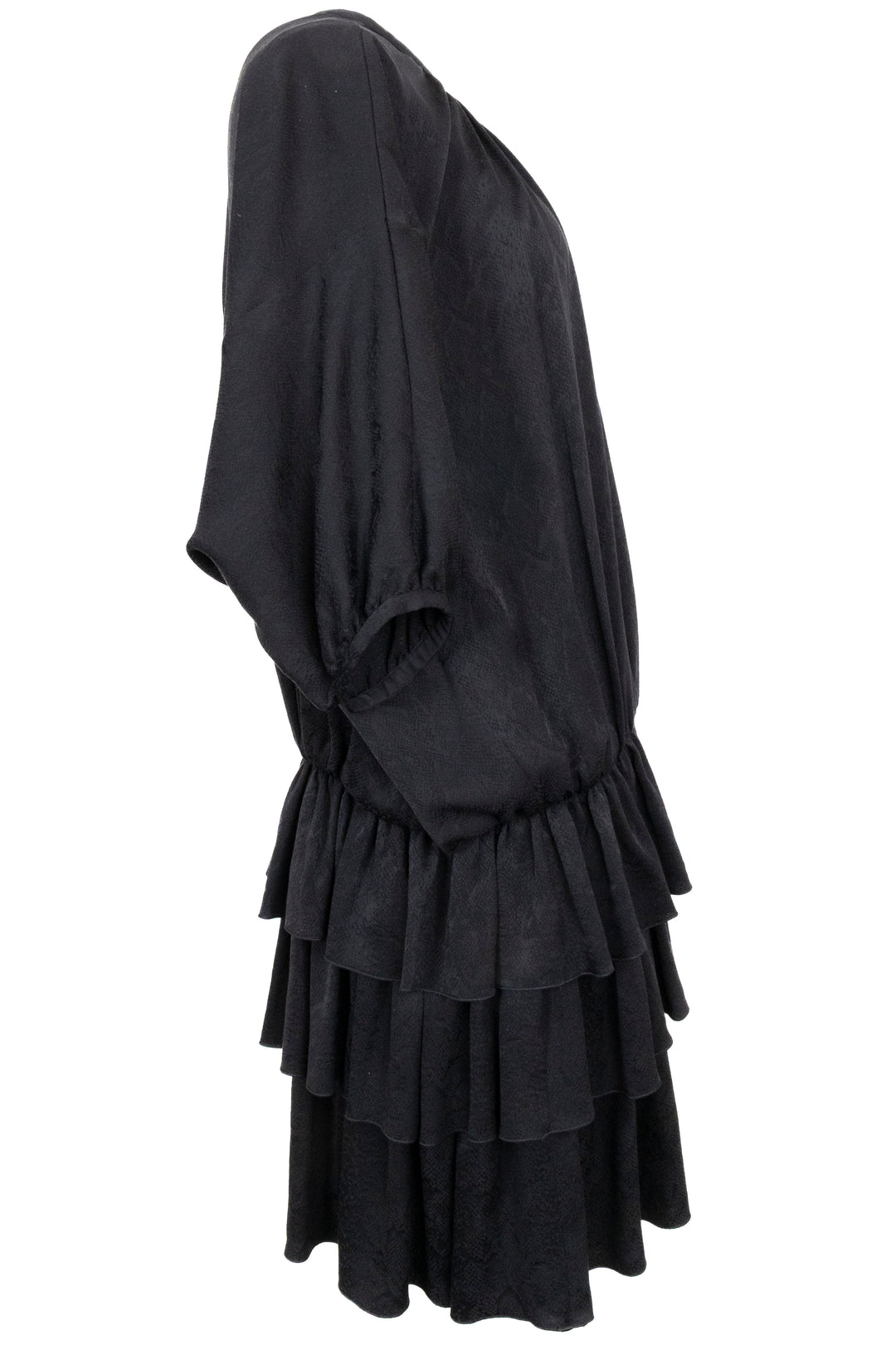 SAINT LAURENT Layered Dress Silk Black