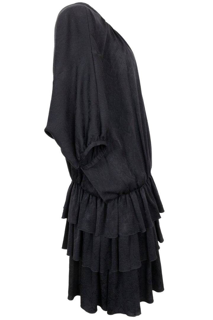 SAINT LAURENT Layered Dress Silk Black