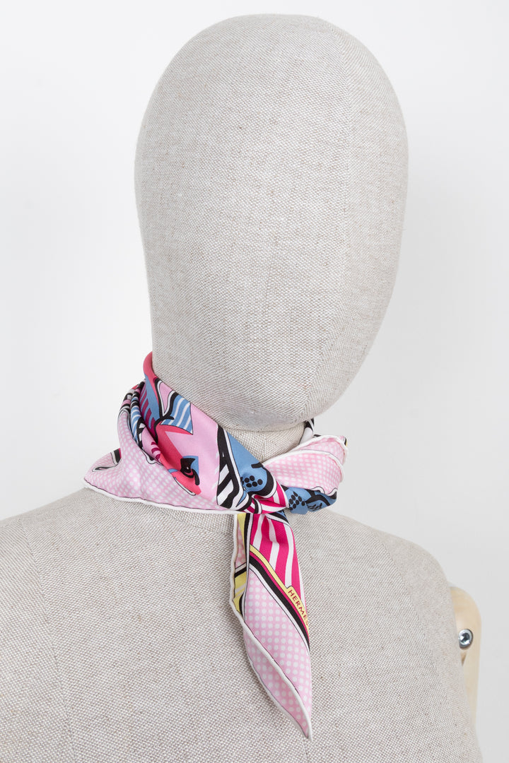 HERMÈS Pegase Pop Gavroche Silk Pink