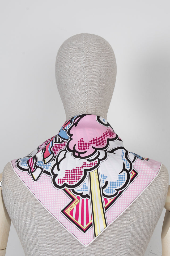 HERMÈS Pegase Pop Gavroche Silk Pink