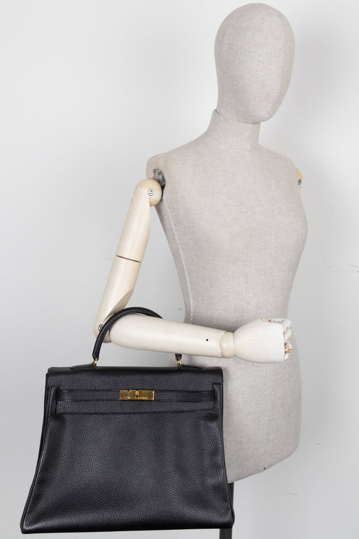 HERMÈS Kelly 35 Fjord Black Gold