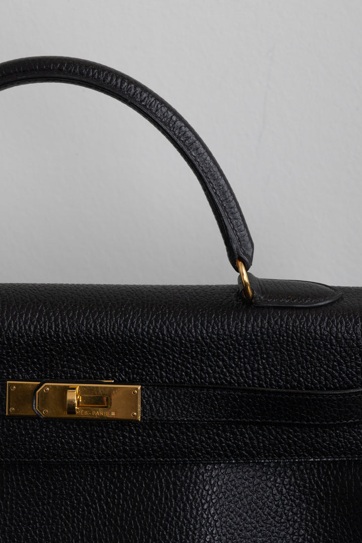 HERMÈS Kelly 35 Fjord Black Gold