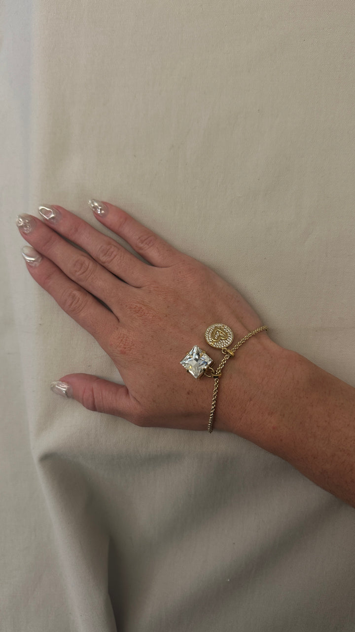 MIUMIU Crystal Heart Bracelet Gold