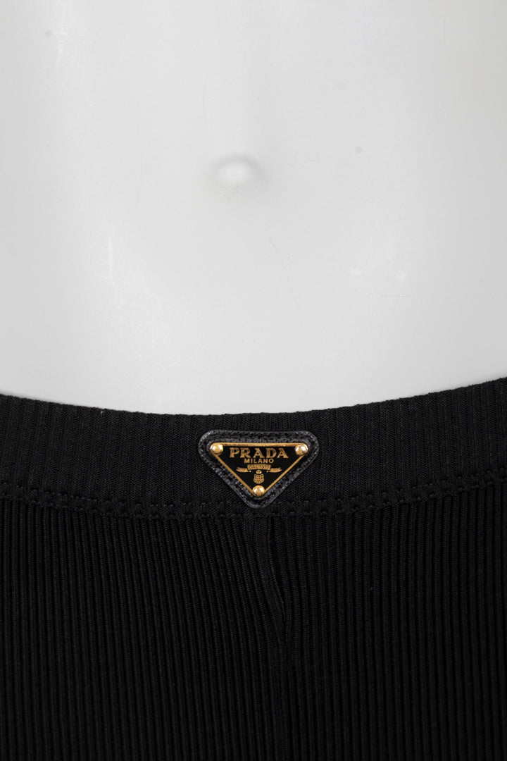 PRADA Ripped Logo Leggins Black