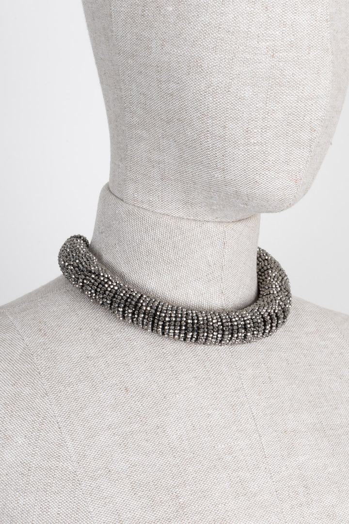 BRUNELLO CUCINELLI Precious Braided Choker Silver