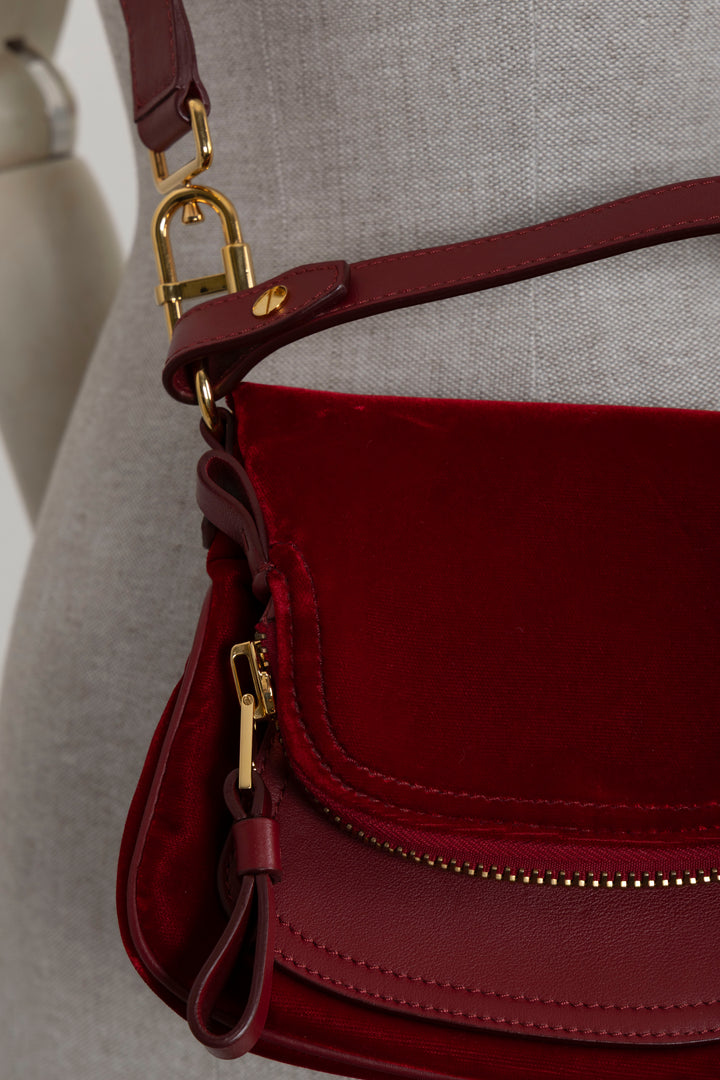 TOM FORD Jennifer Bag Mini Velvet Leather Red