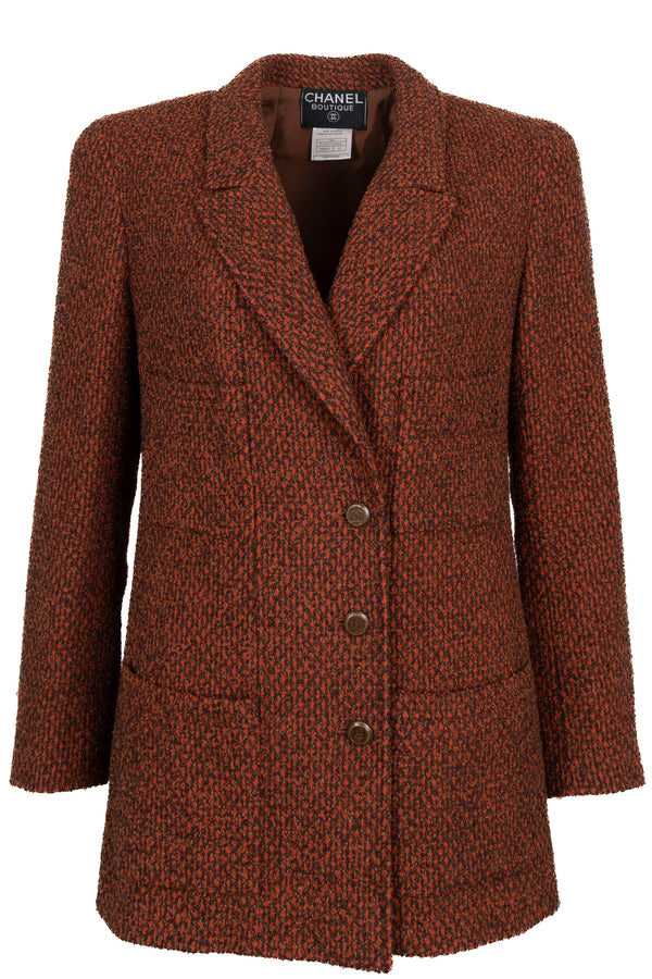 Blazer en boucle à poches plaquées CHANEL 1998