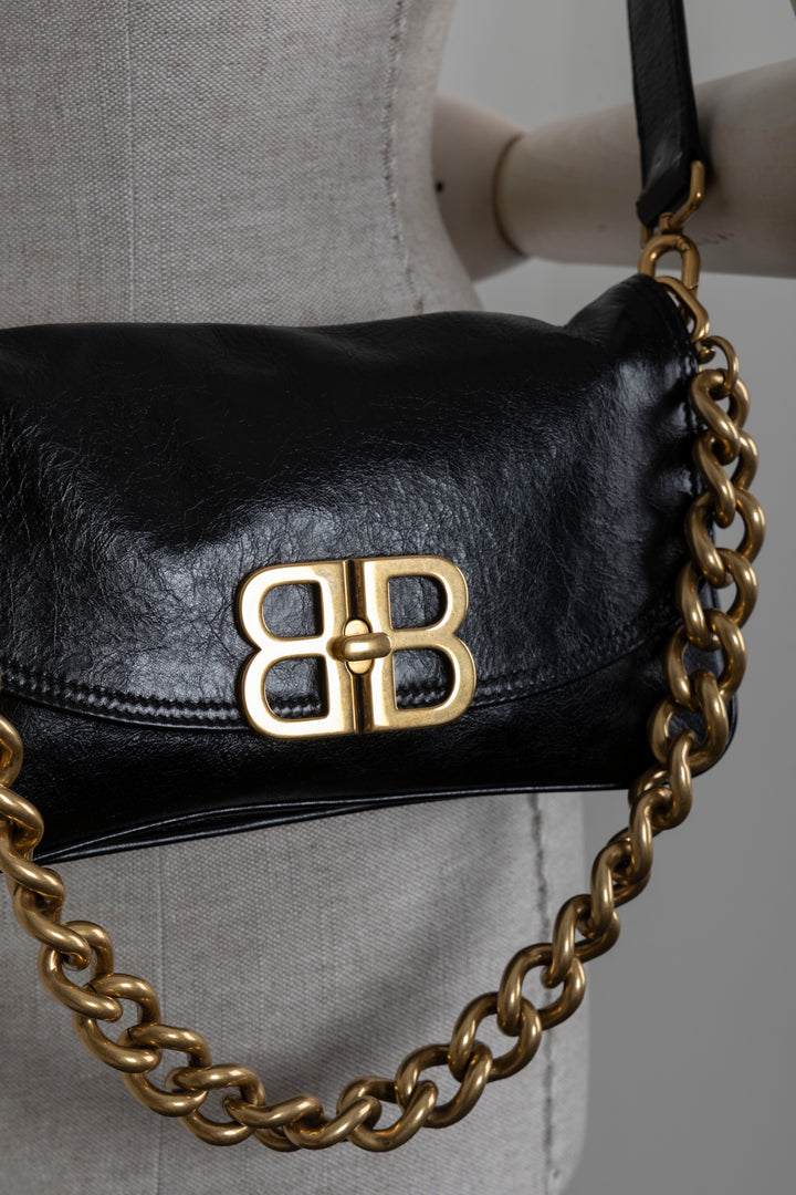 BALENCIAGA BB Soft Flap Bag Small Black