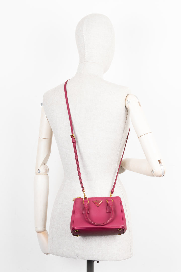 PRADA Micro Galleria Bag Saffiano Pink