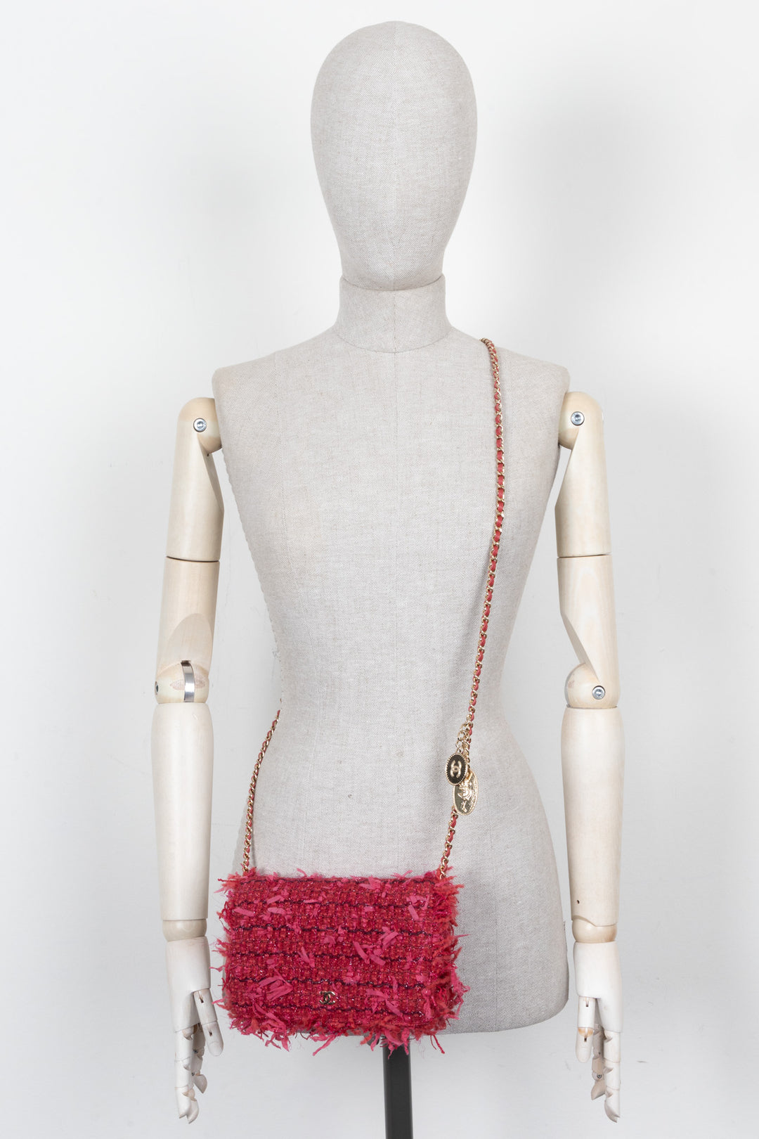 CHANEL CC Fantasy Tweed WOC Fushia