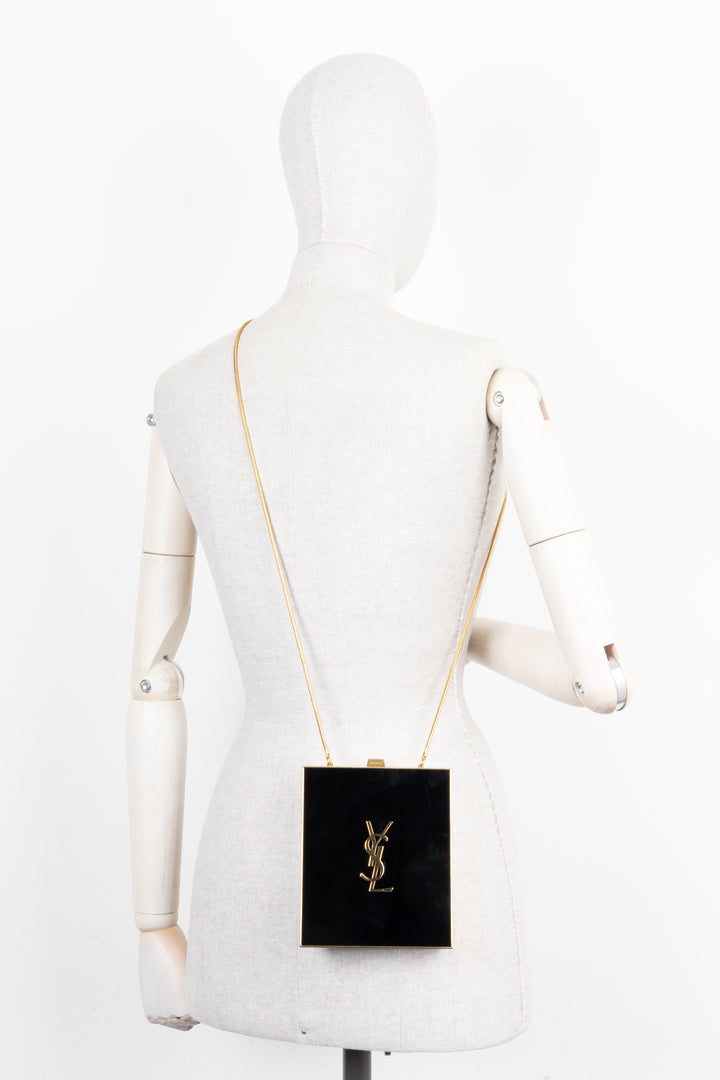 SAINT LAURENT Tuxedo Bag Acrylic Black Gold