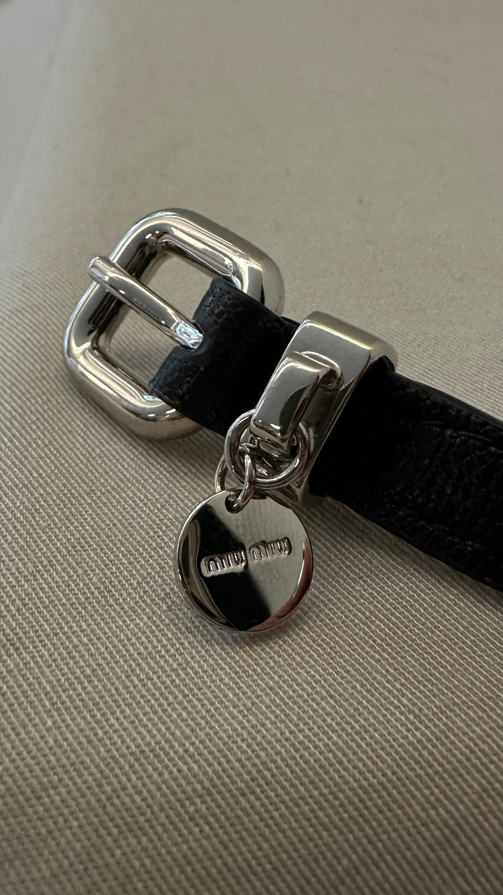 MIUMIU Leather Bracelet Black