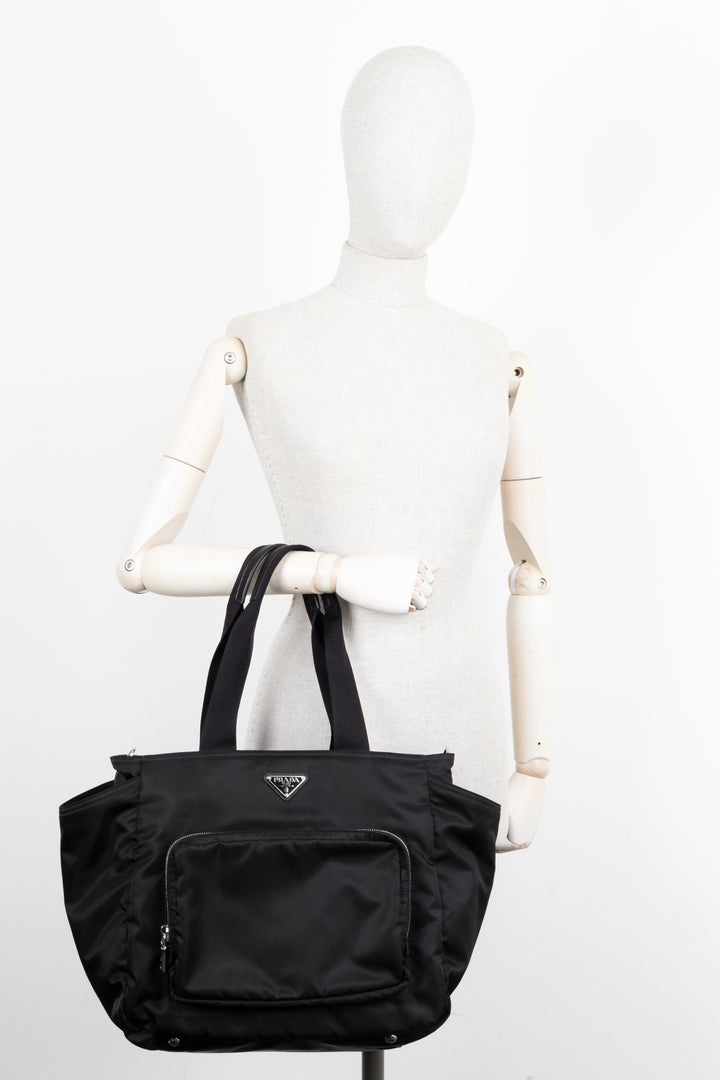 PRADA Travel Tote Bag Re-Nylon Black