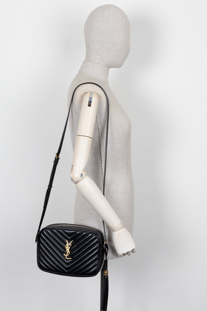 SAINT LAURENT LOU Sac caméra Cuir matelassé Noir