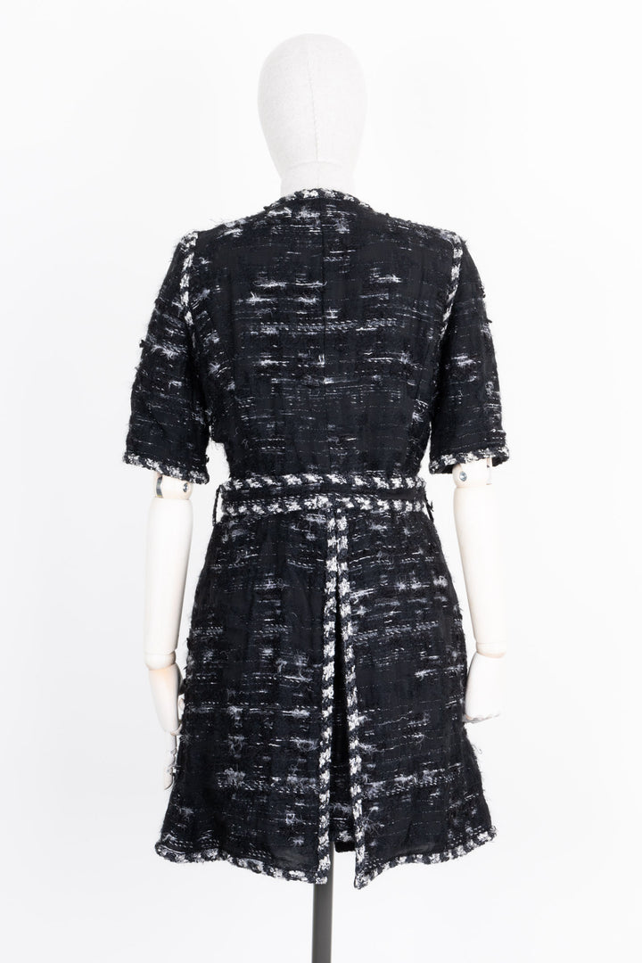 CHANEL Two Piece Tweed Black White