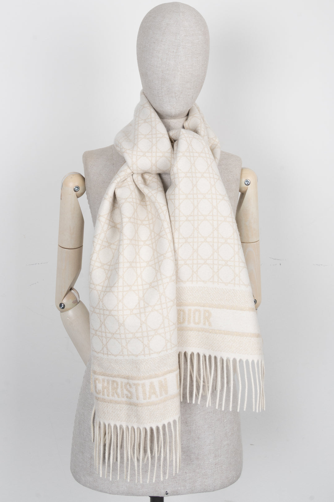 CHRISTIAN DIOR Cannage Scarf Beige
