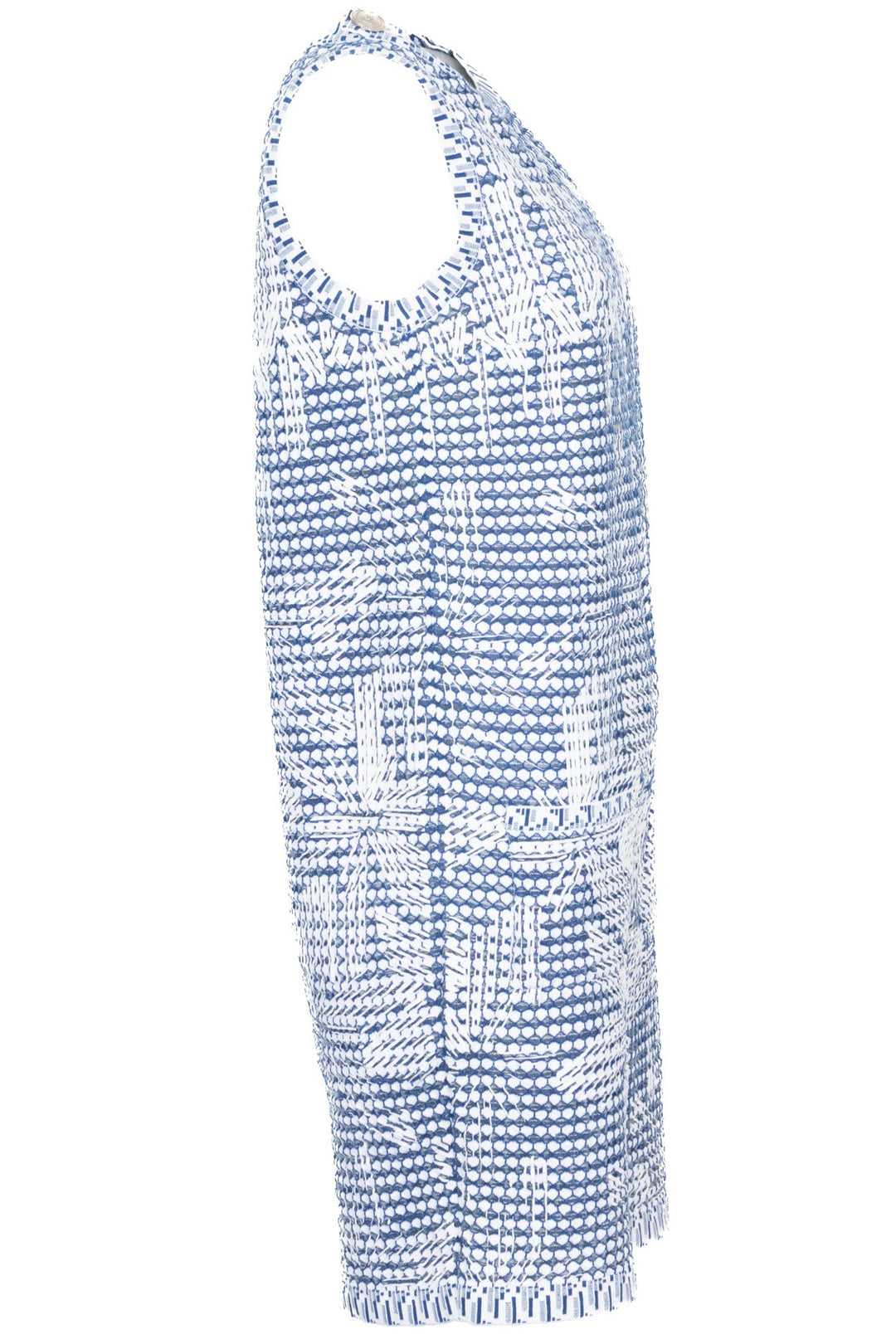 CHANEL Robe structurée bleu blanc