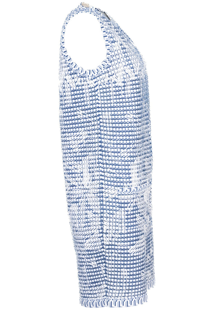 CHANEL Robe structurée bleu blanc