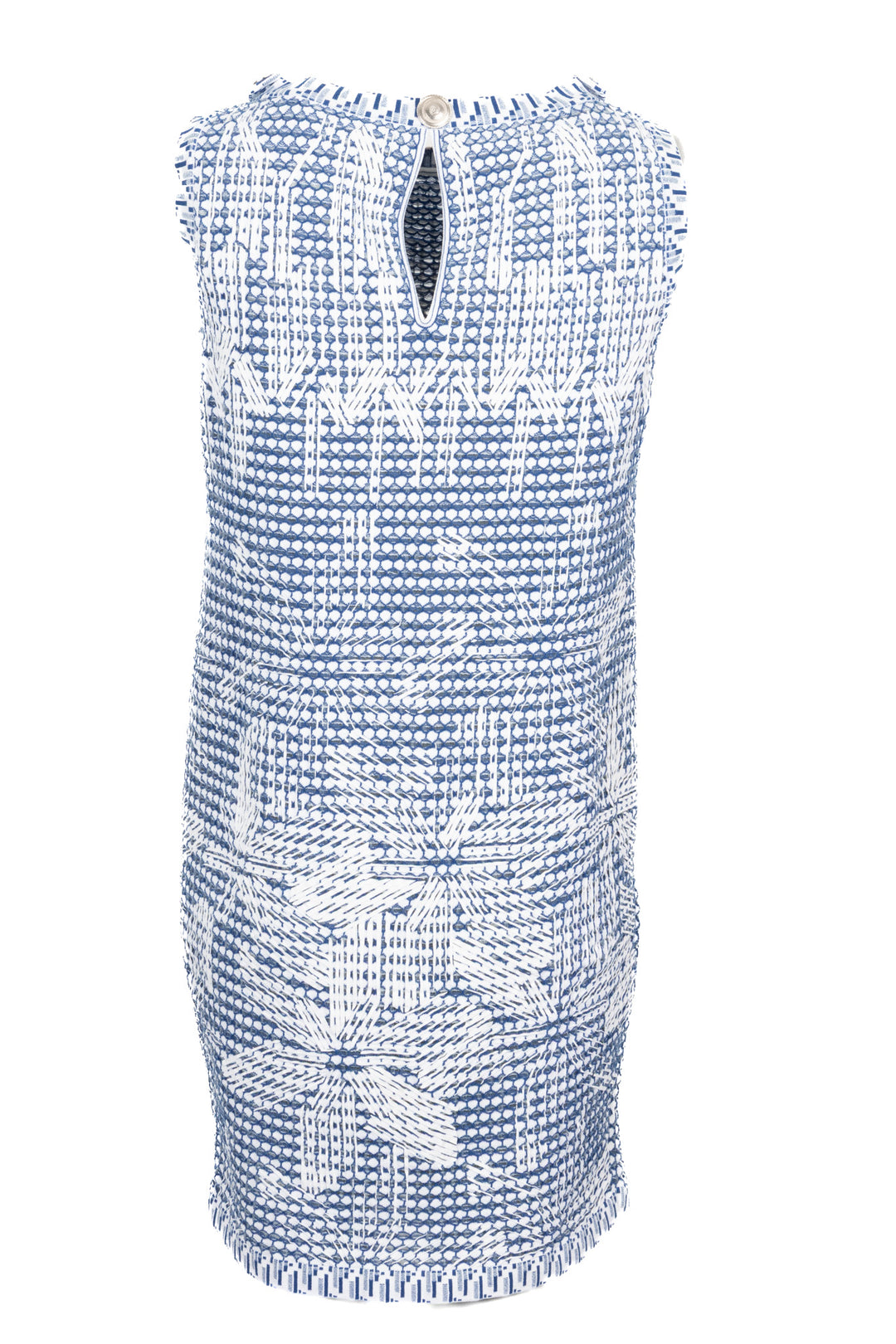 CHANEL Robe structurée bleu blanc