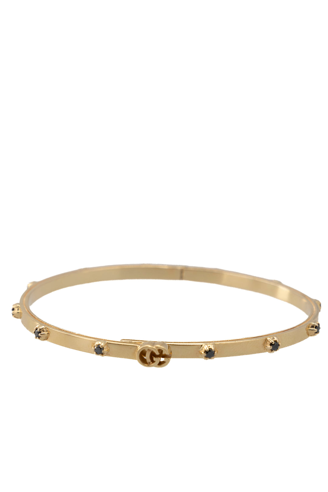 GUCCI Running GG Bangle Black Diamonds 18K Gold