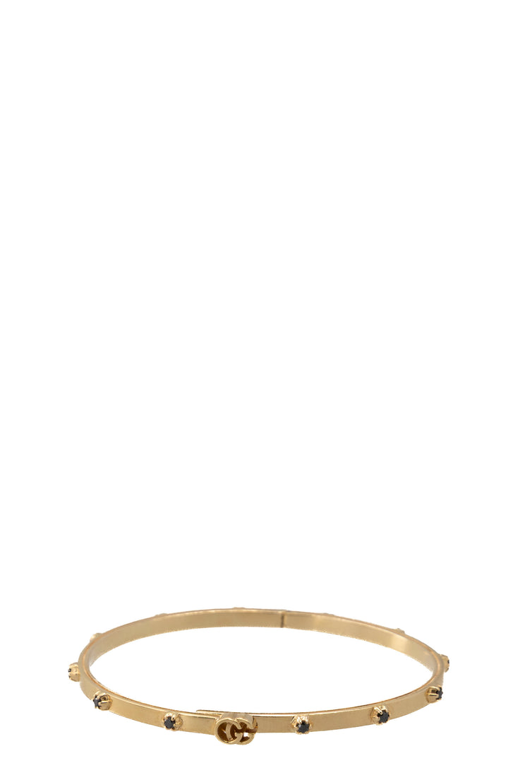 GUCCI Running GG Bangle Black Diamonds 18K Gold