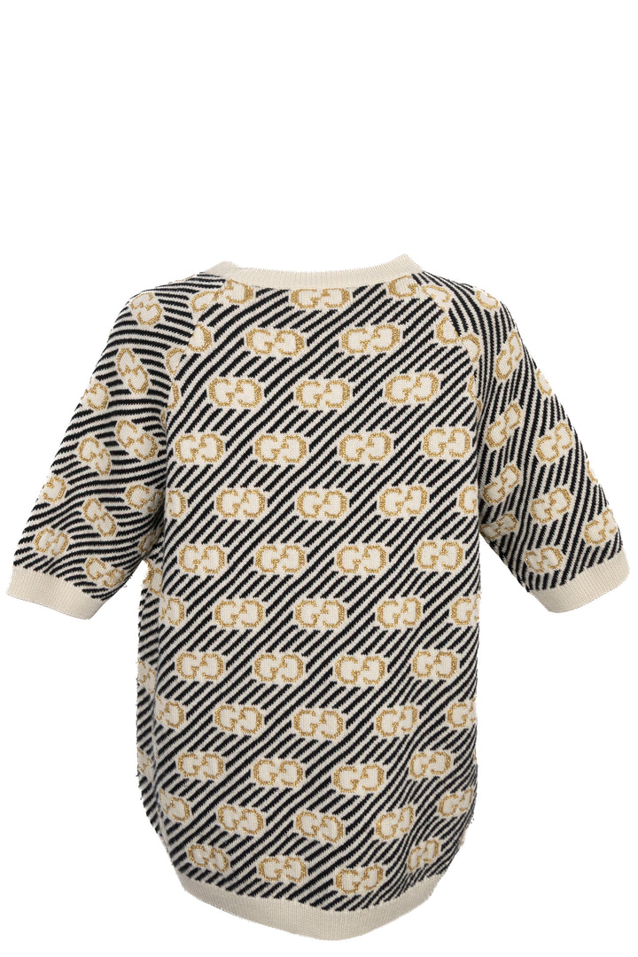 GUCCI GG Lurex Knit Beige Black