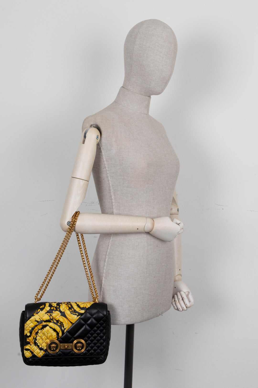VERSACE Quilted Barocco Icon Bag Nappa Black
