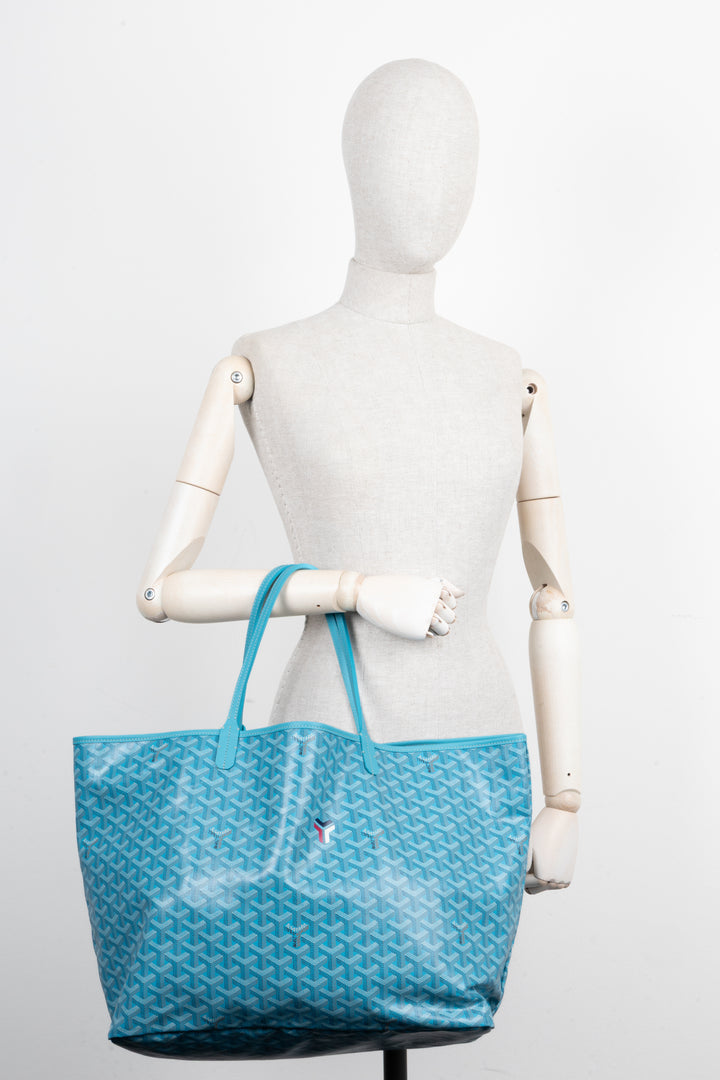 GOYARD Saint Louis GM Goyardine Turquoise w Balise Towel