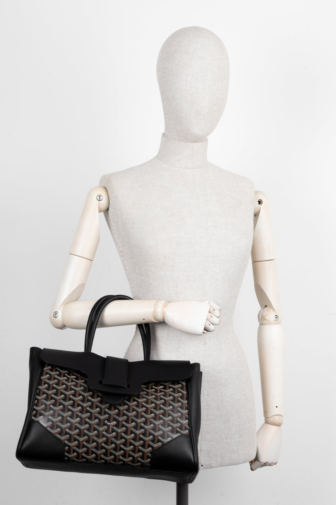GOYARD Saigon Tote Bag MM Goyardine Noir