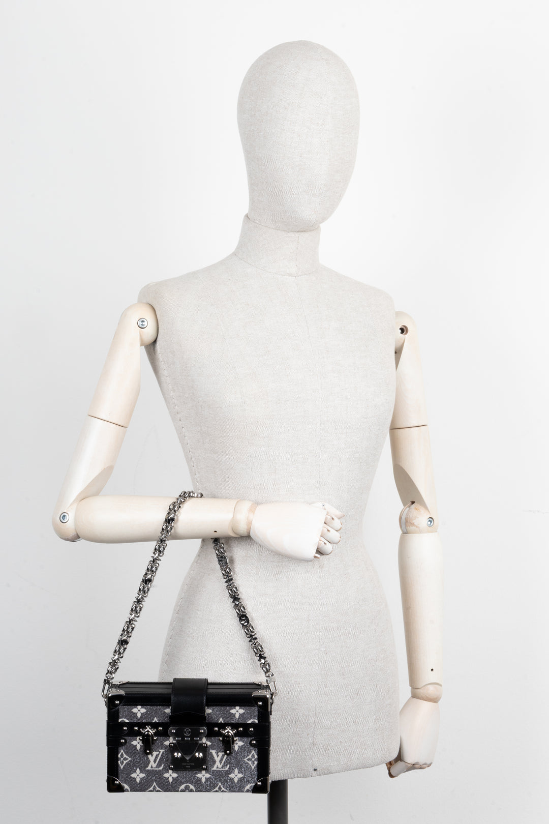 LOUIS VUITTON Petite Malle Jacquard Denim Grey