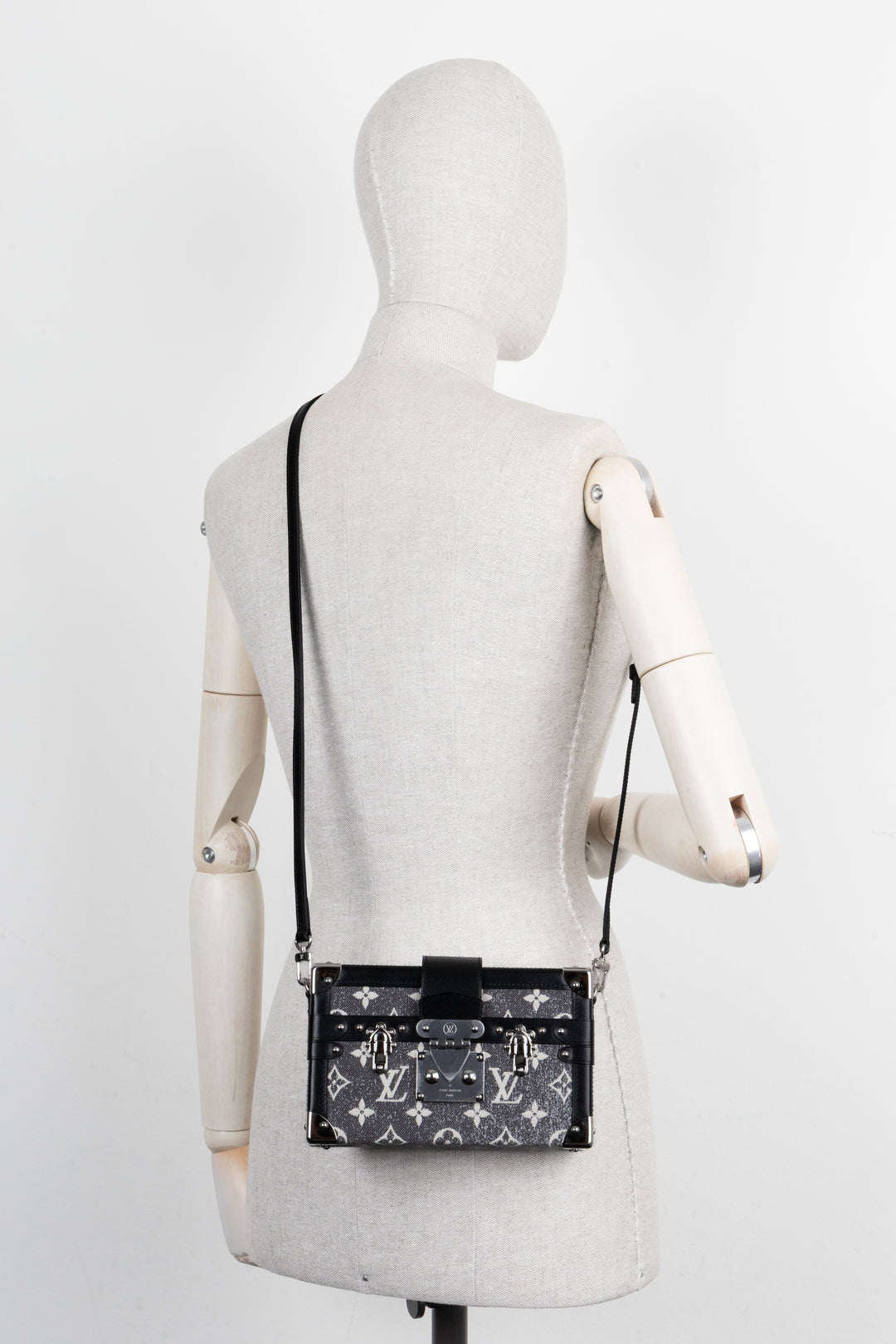 LOUIS VUITTON Petite Malle Jacquard Denim Grey
