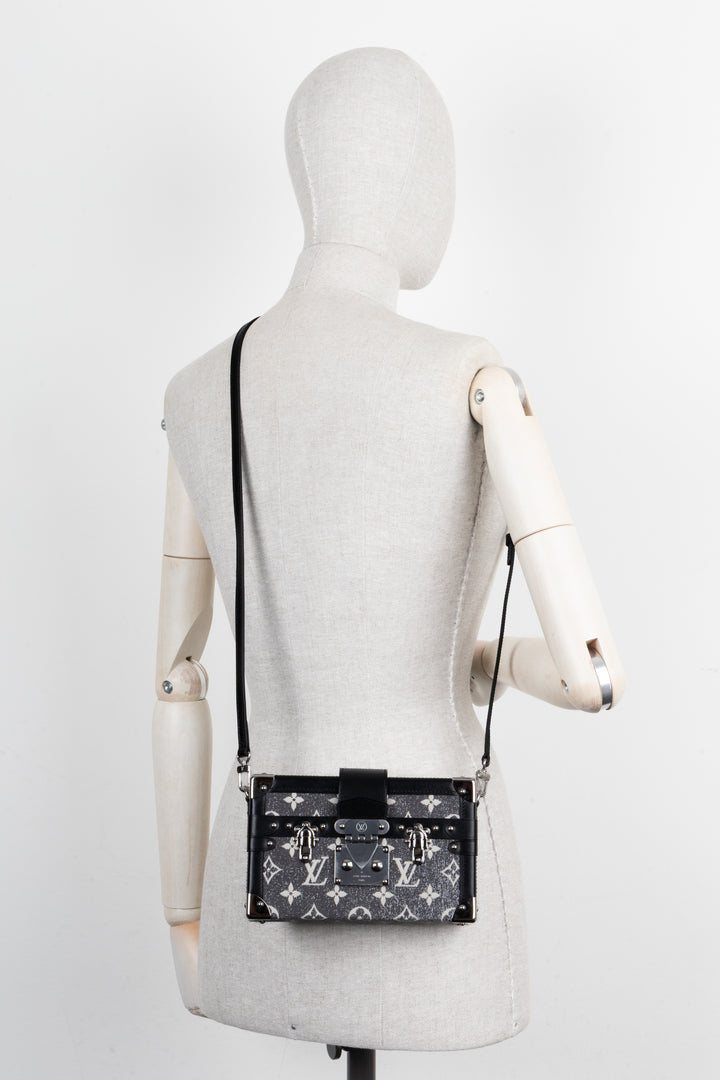 LOUIS VUITTON Petite Malle Jacquard Denim Grey