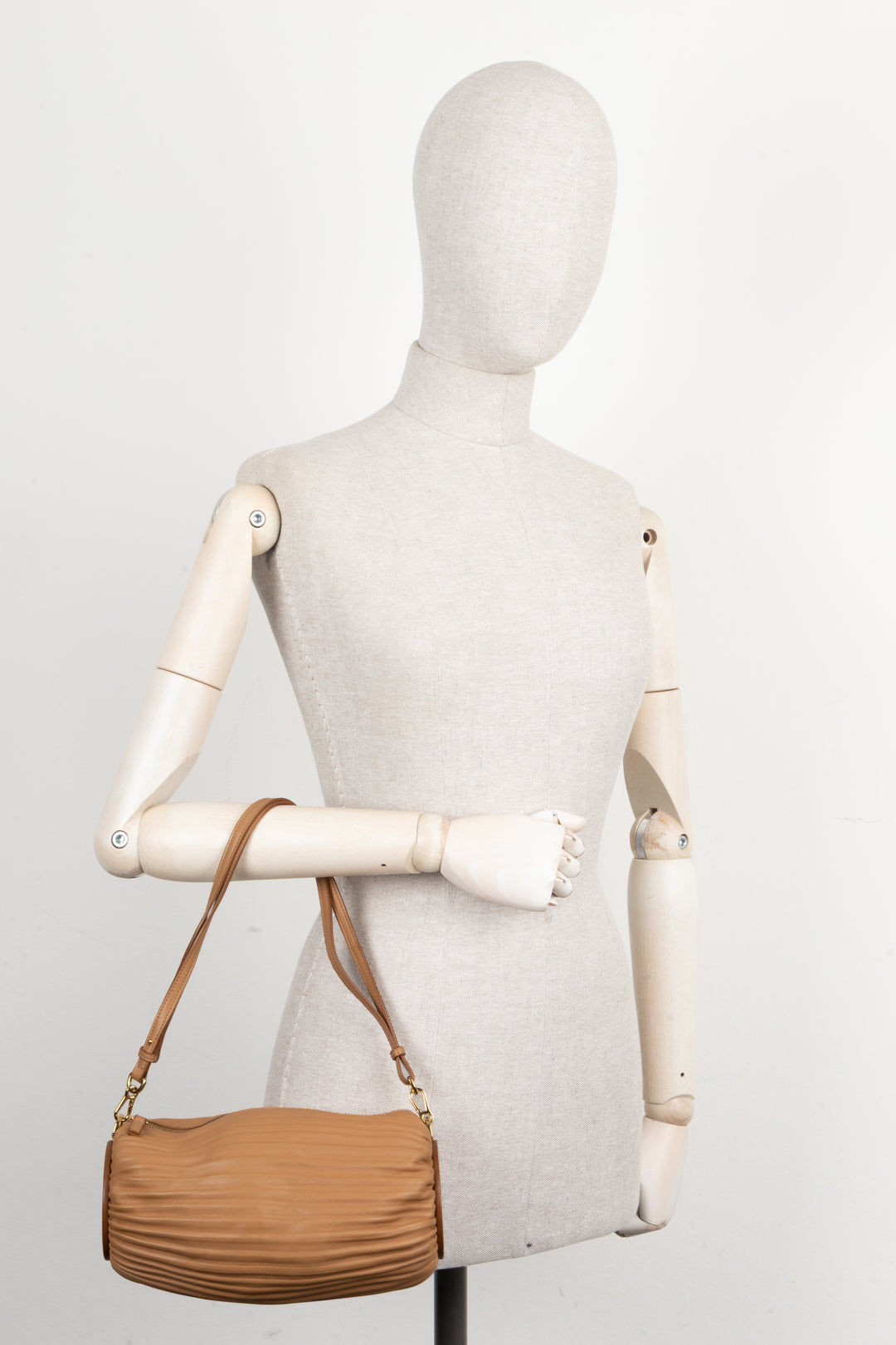 LOEWE Bracelet Pouch Bag Leather Beige