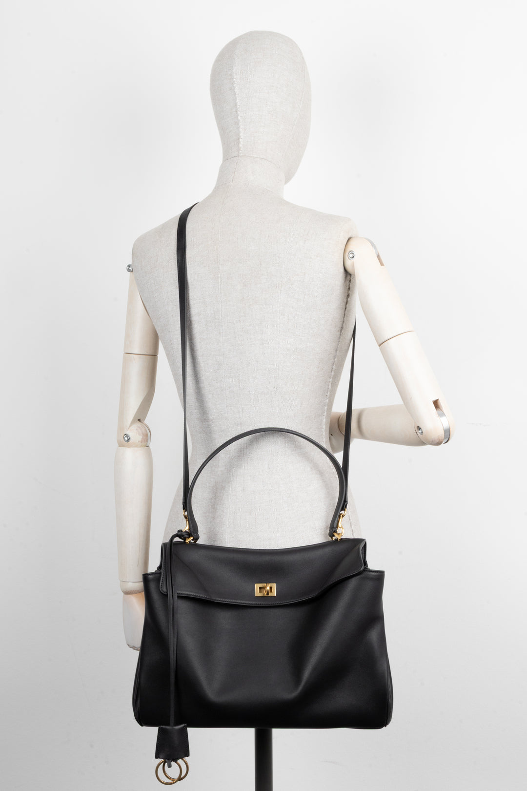 BALENCIAGA Medium Rodeo Bag Leather Black