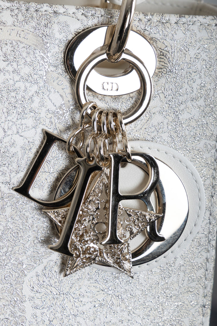 CHRISTIAN DIOR ABC Around The World Small Lady Dior White